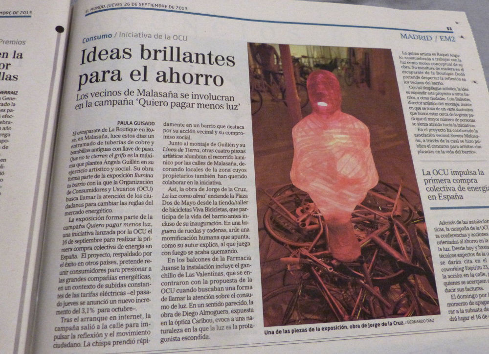 Foto y mención en el periódico ElMundo